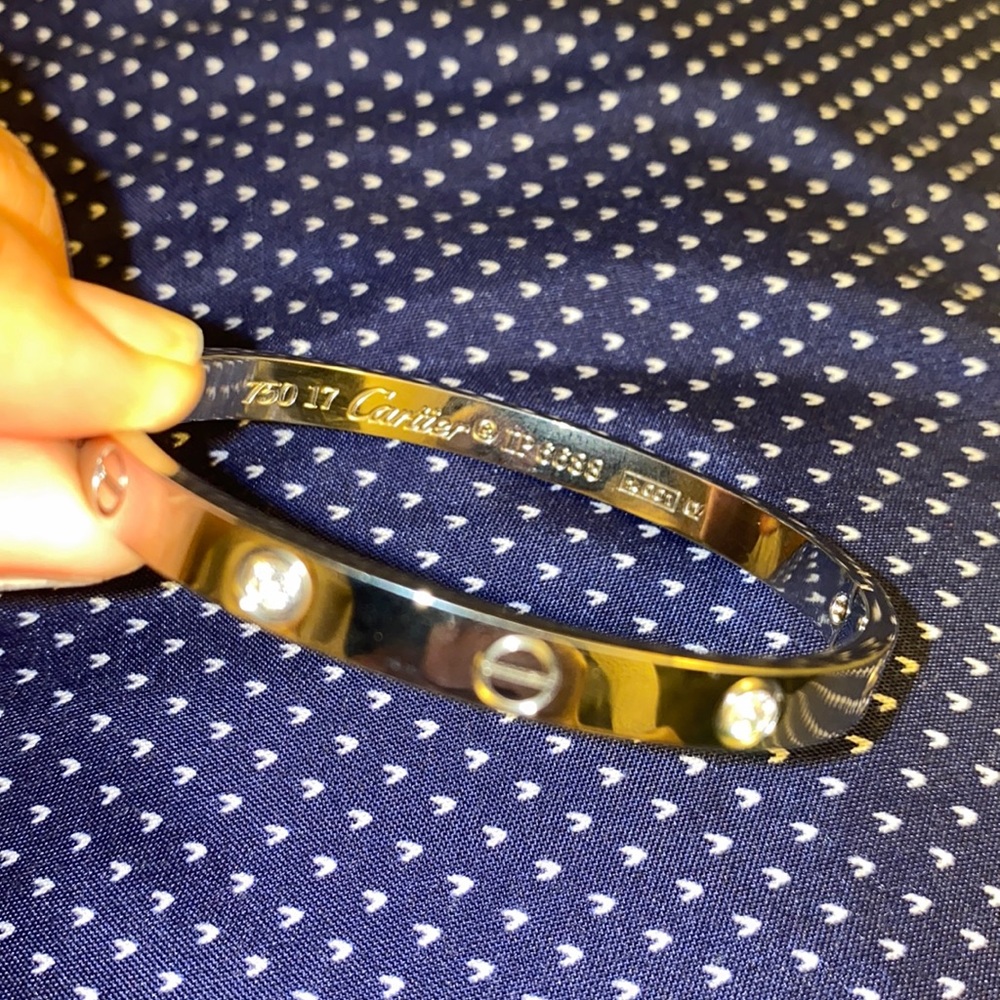 Silver Stainless Steel Love Bracelet xs wrist